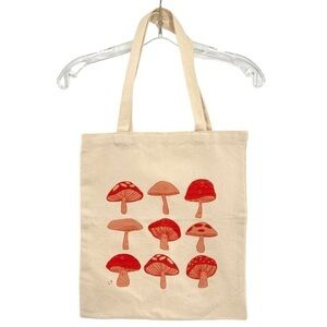 Mushroom Retro Canvas Tote Bag